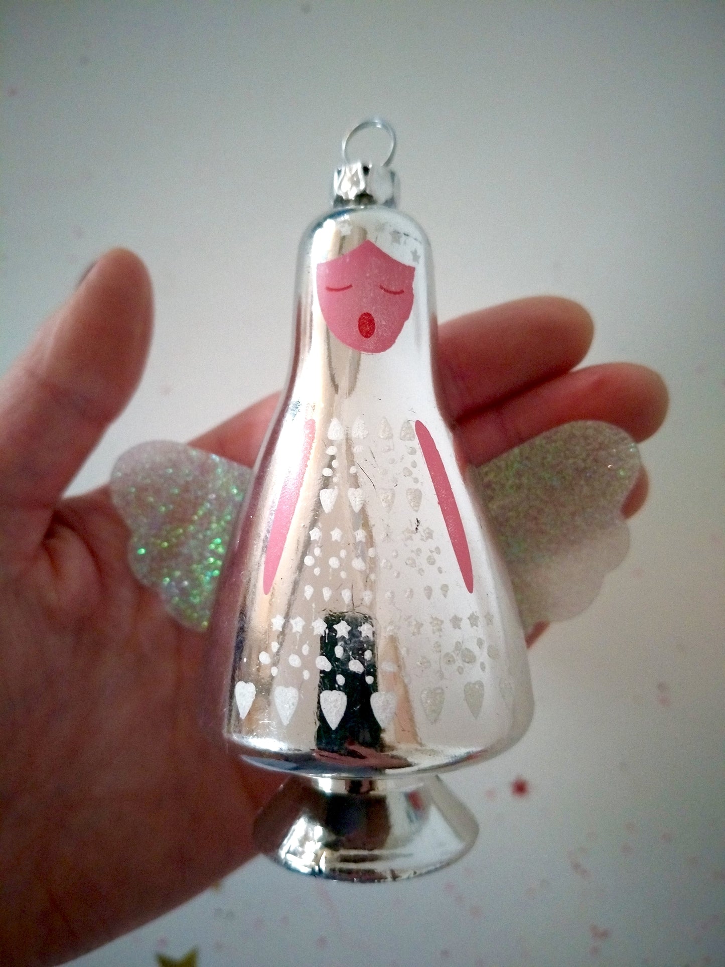 Boule de Noël ange en plastique à l'unité