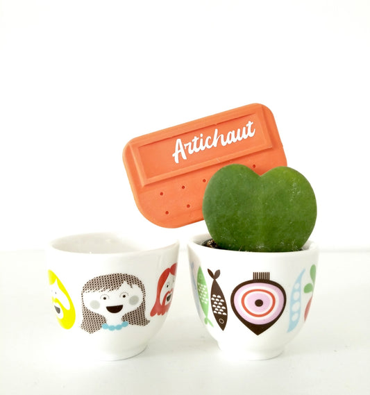 Ensemble de 2 mini cache-pots/ tasses à espresso par Sandra Isaksson pour Isak Suède 2010