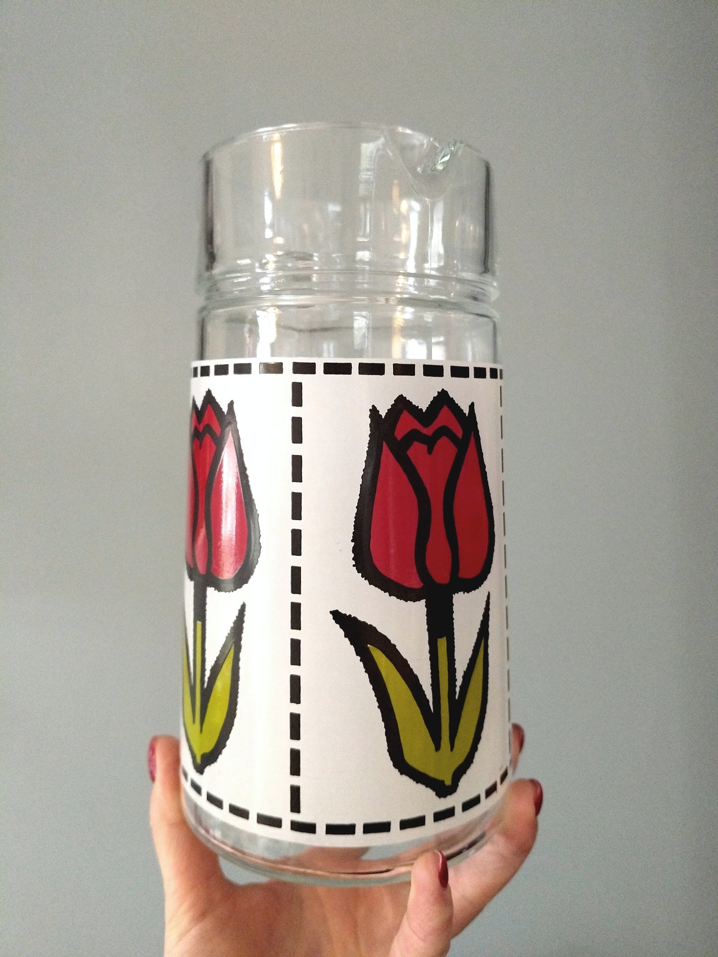 Carafe tulipes en verre