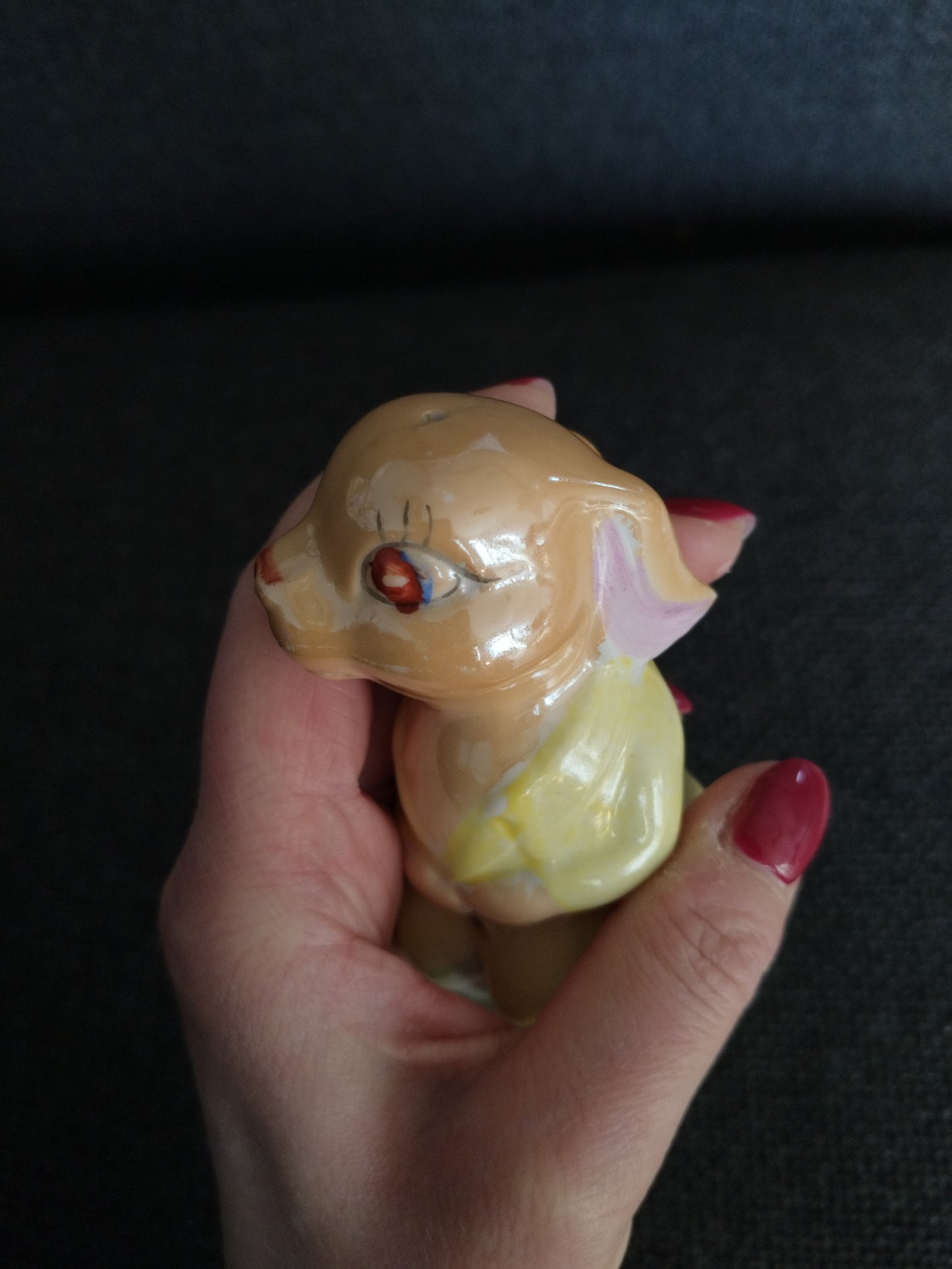 Salière ou poivrière lapine en céramique émaillée nacrée - cetaitmieuxavant