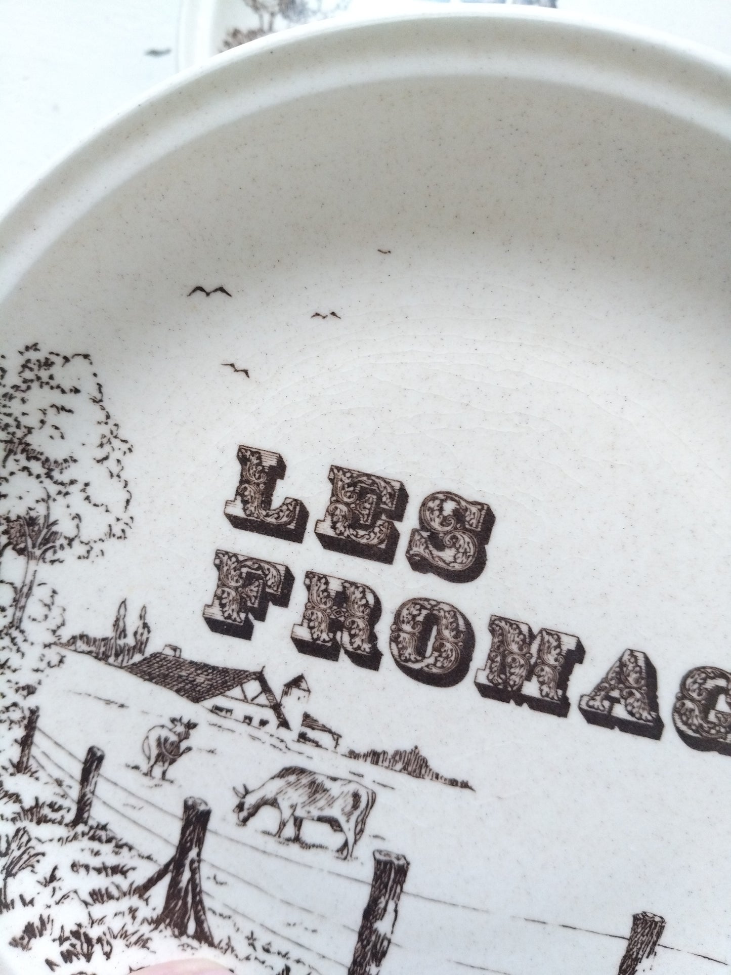 Ensemble de 6 assiettes à fromage en faïence de Gien