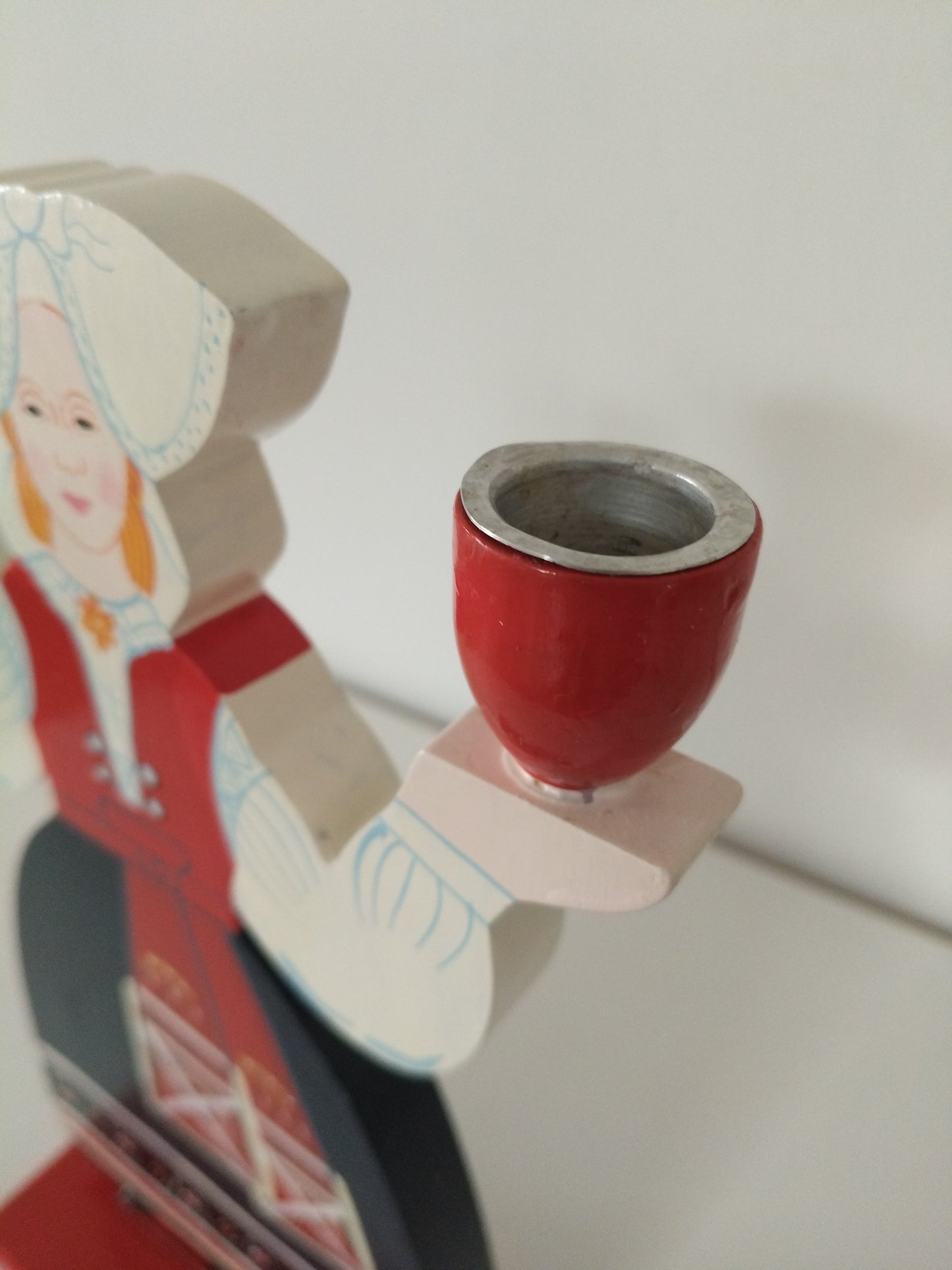 Ensemble de 2 bougeoirs en bois folklore suédois par Lizzie Velander pour Ikea 80's