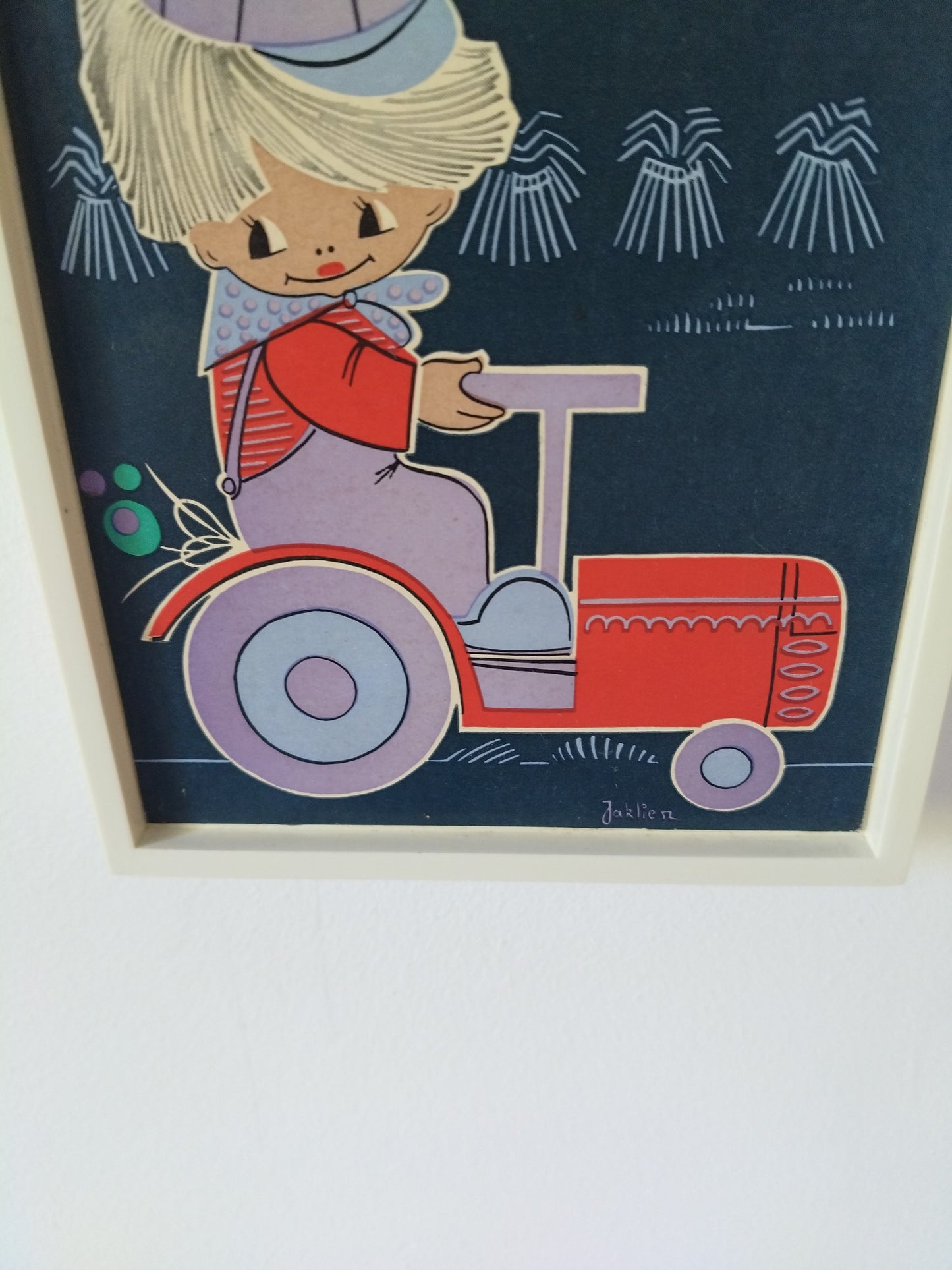 Cadre/ tirelire murale publicitaire caisse épargne Stadtsparkasse illustration Jaklien Moerman