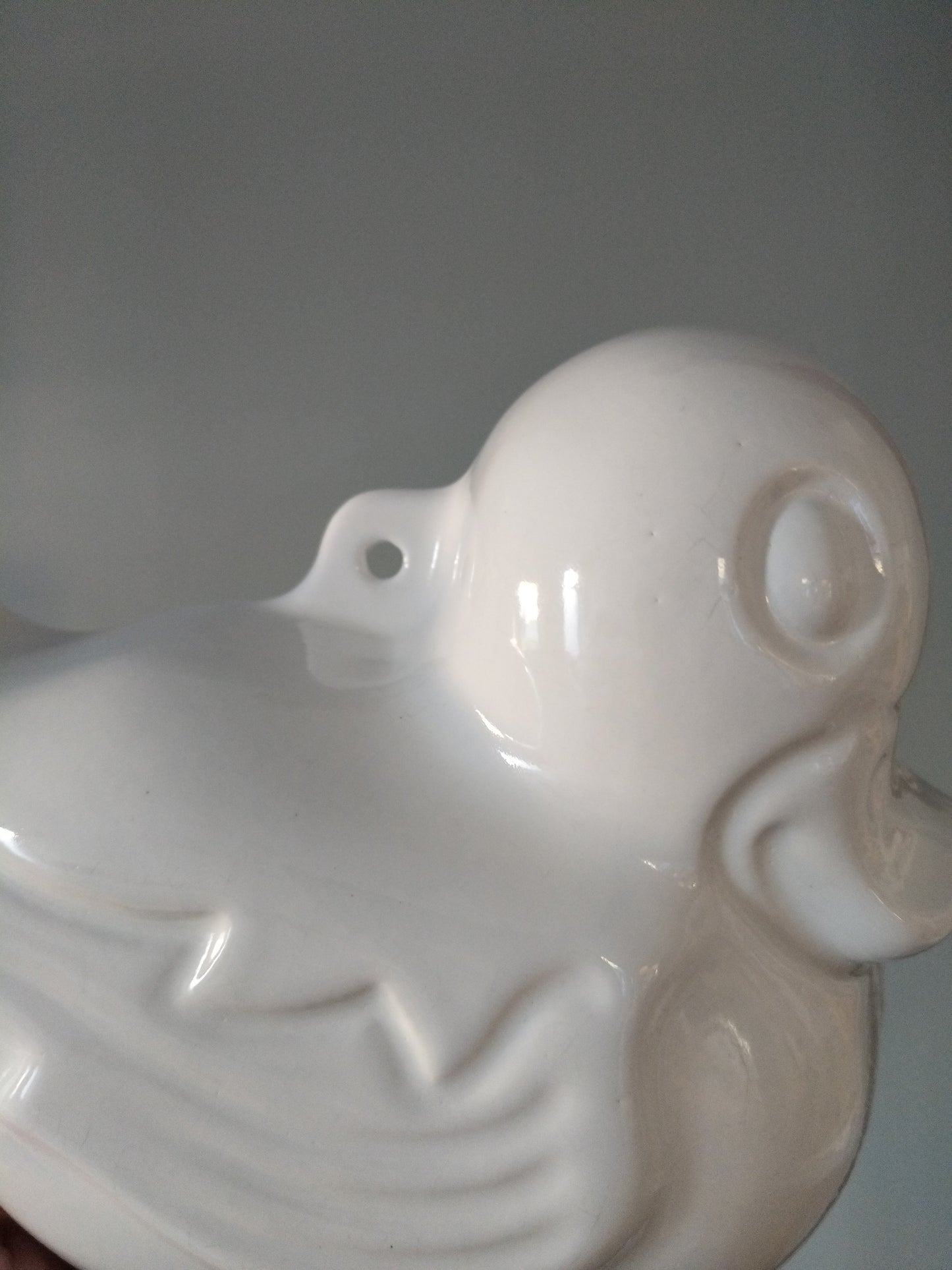 Ancien moule canard à pudding mural en porcelaine - cetaitmieuxavant