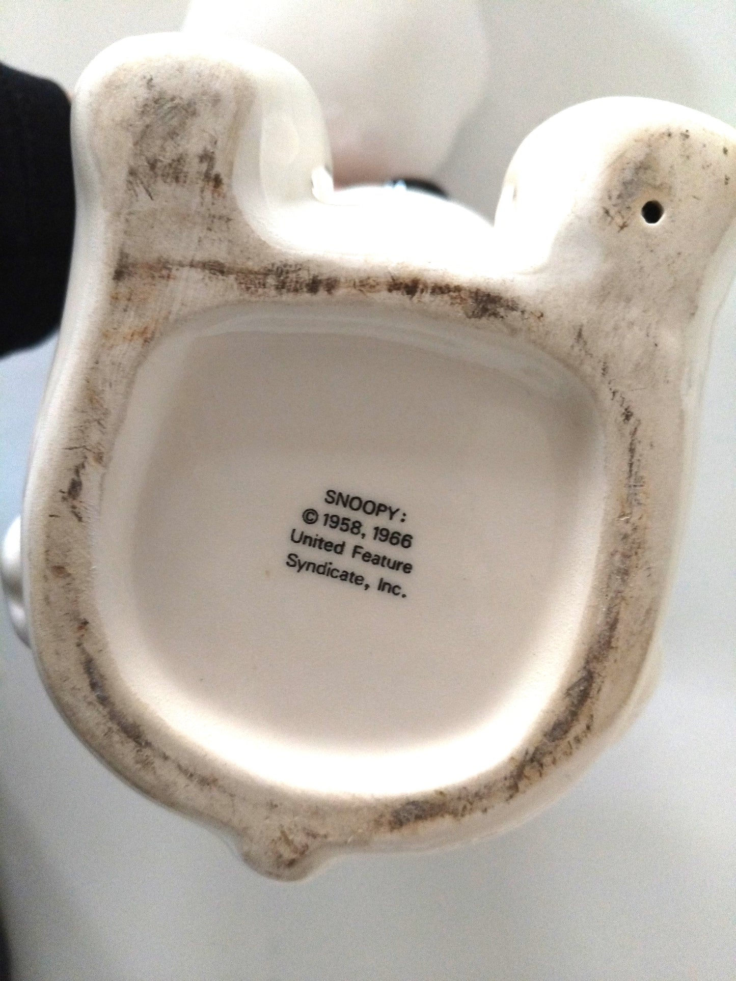 Pot boîte bocal à biscuits en céramique Snoopy cuisinier Japan United Feature Syndicate, Inc 1958-1966