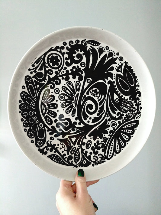 Plateau rond métallique Worcester Ware England