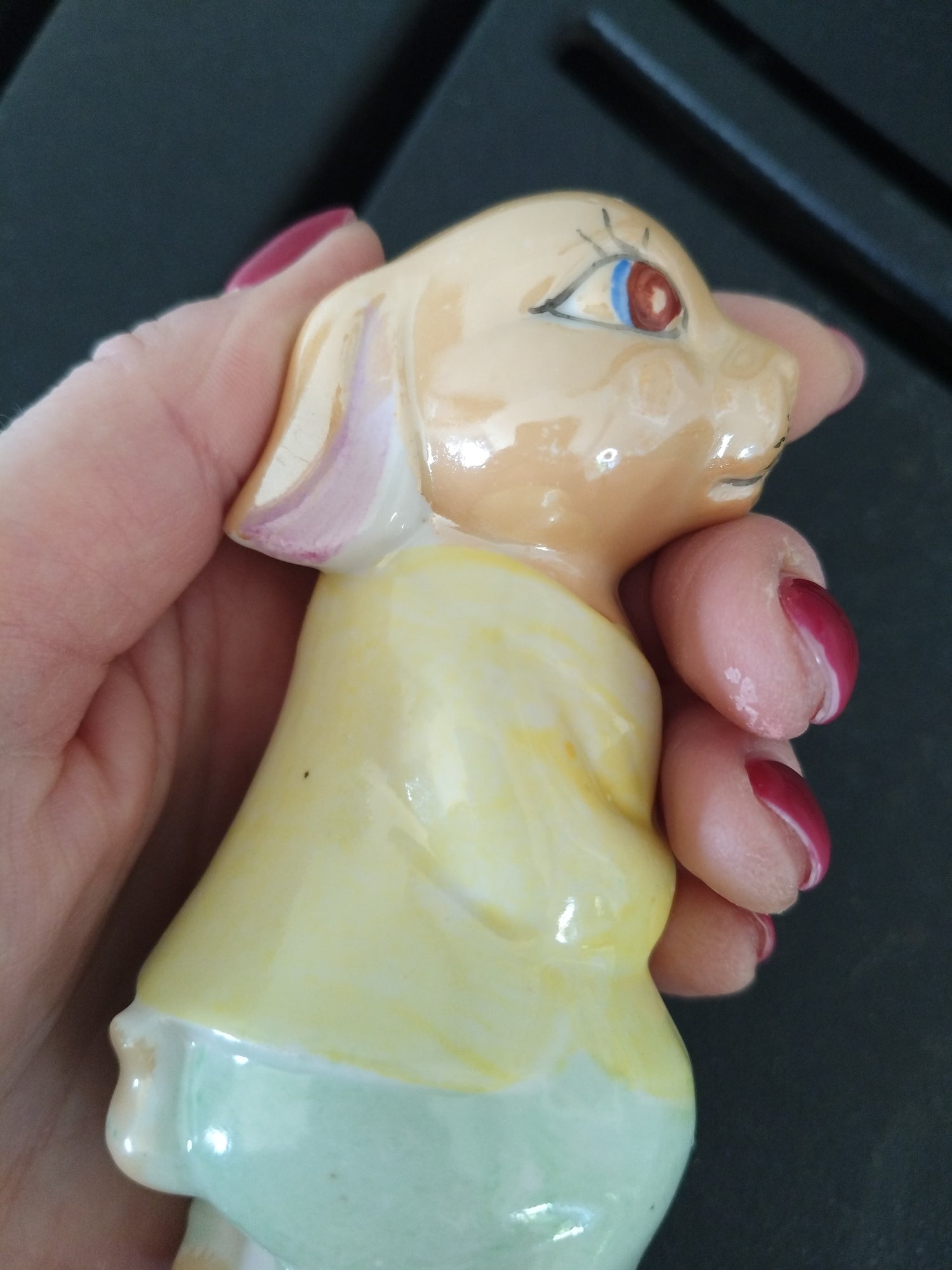 Salière ou poivrière lapine en céramique émaillée nacrée - cetaitmieuxavant