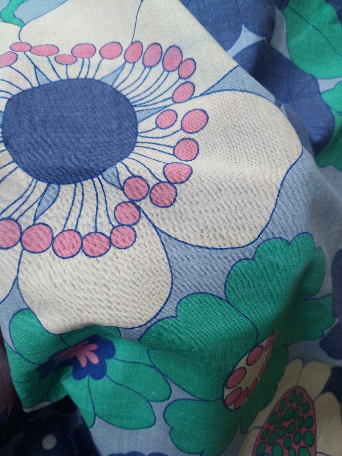 Drap plat flower power en coton 270 x 204cm - cetaitmieuxavant