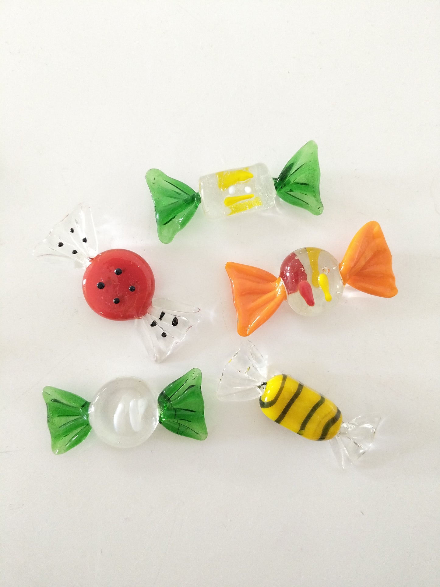 Ensemble au choix de 5 bonbons en verre soufflé/ verre de Murano?