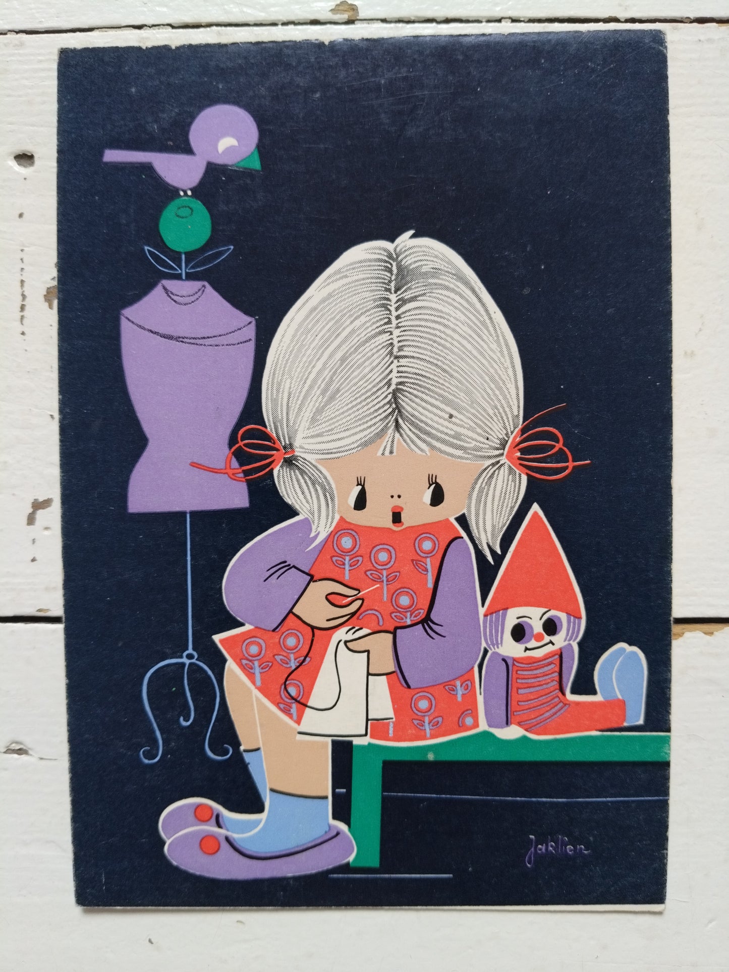 Ancienne carte postale illustration Jaklien Moerman