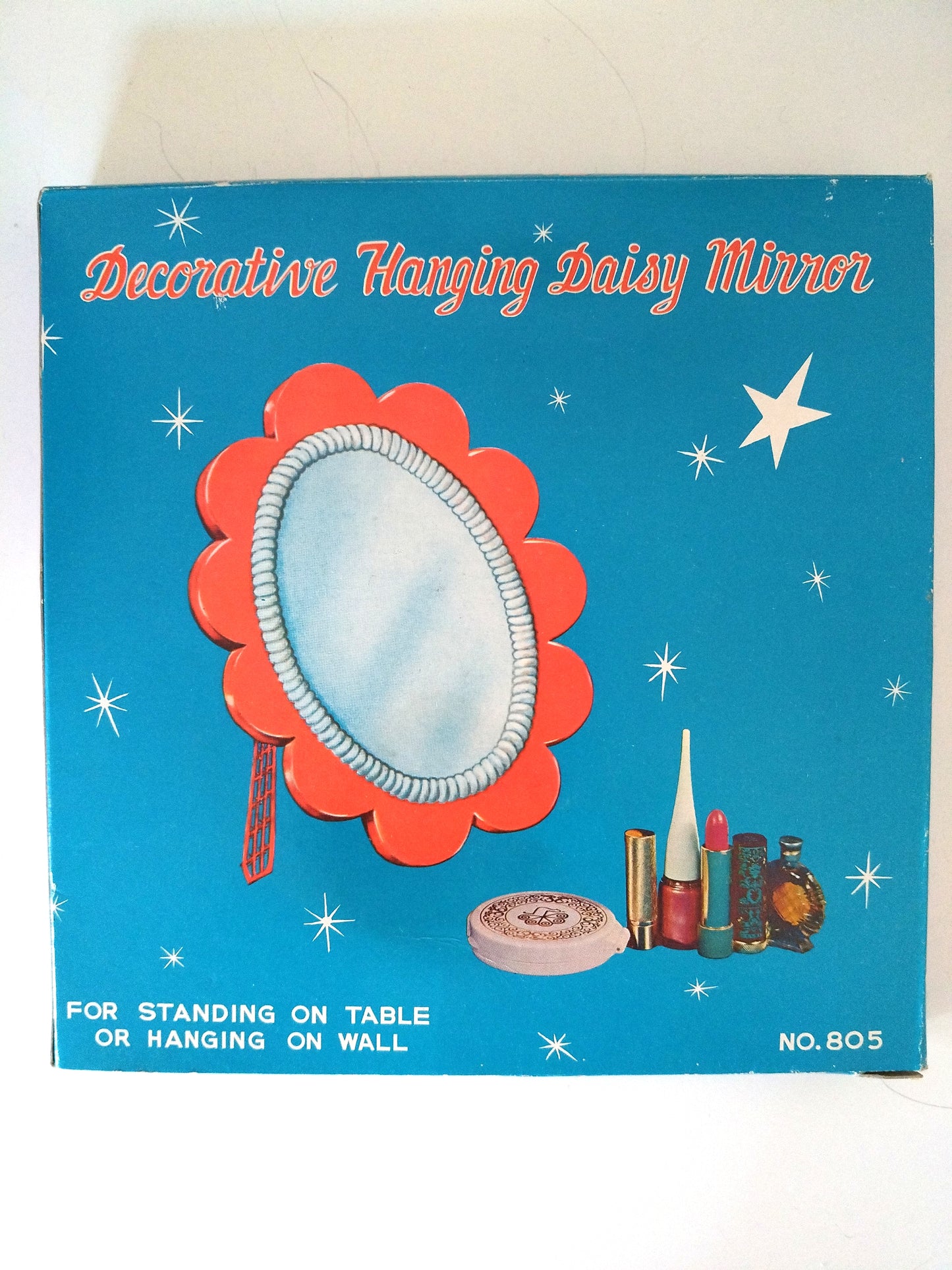 Petit miroir fleur mural ou à poser en plastique made in Hong Kong