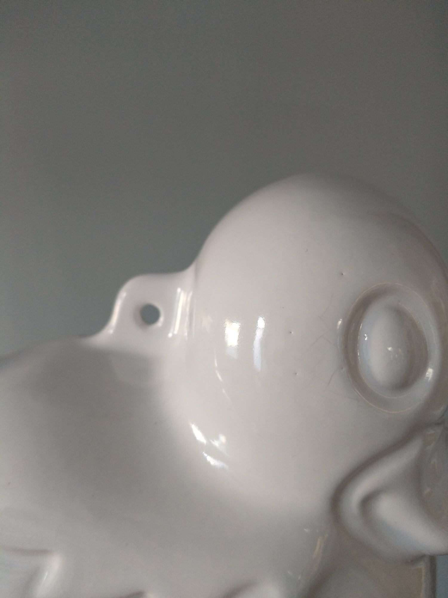 Ancien moule canard à pudding mural en porcelaine - cetaitmieuxavant