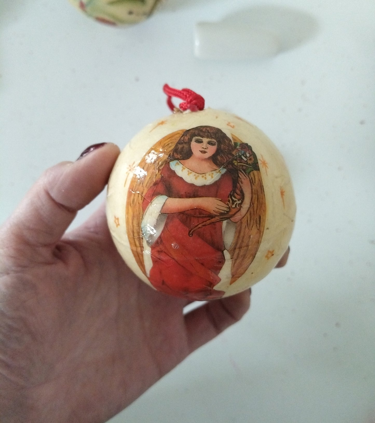 3 boules de Noël plastique papier mâché