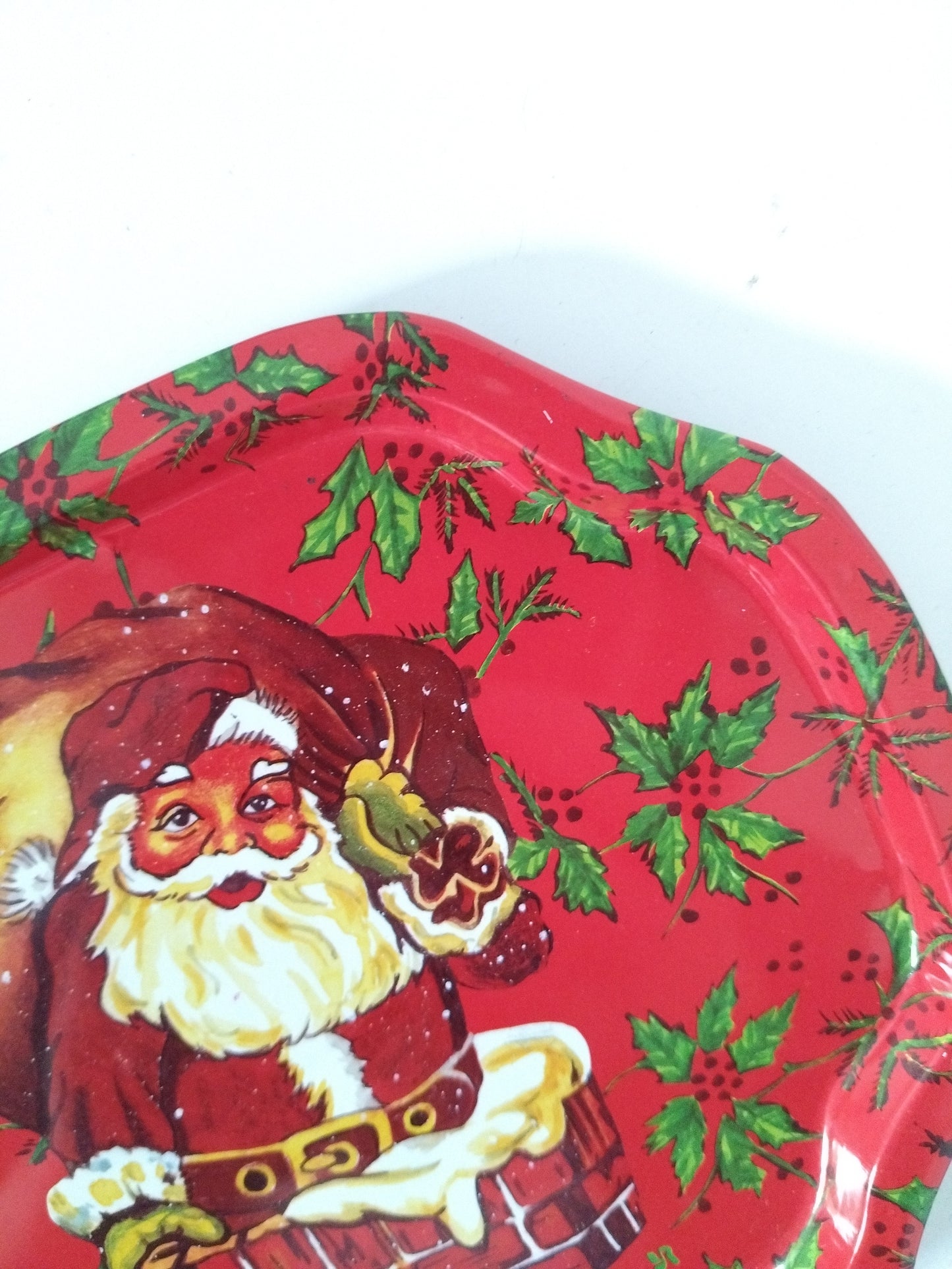 Mini plateau et 4 sous-verres métalliques de Noël publicitaires Yves Rocher