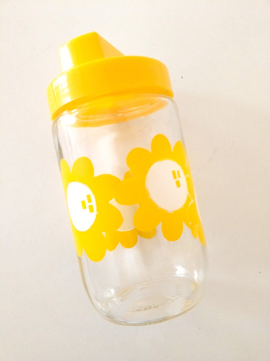 Pot bocal Henkel fleurs jaunes