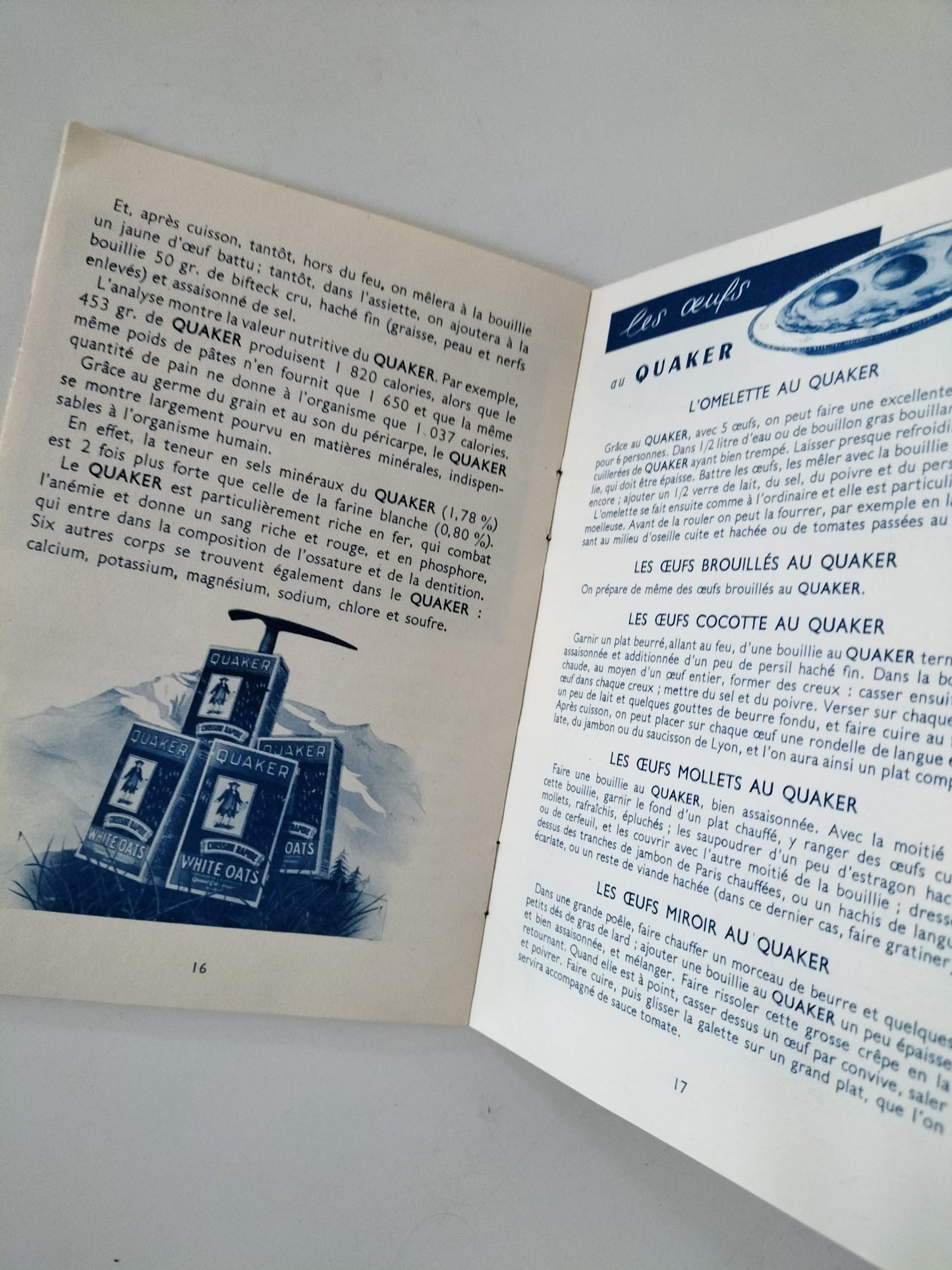 Ancien petit livre de cuisine : les économies de popote Liebig ou les recettes de Quaker Oats, au choix