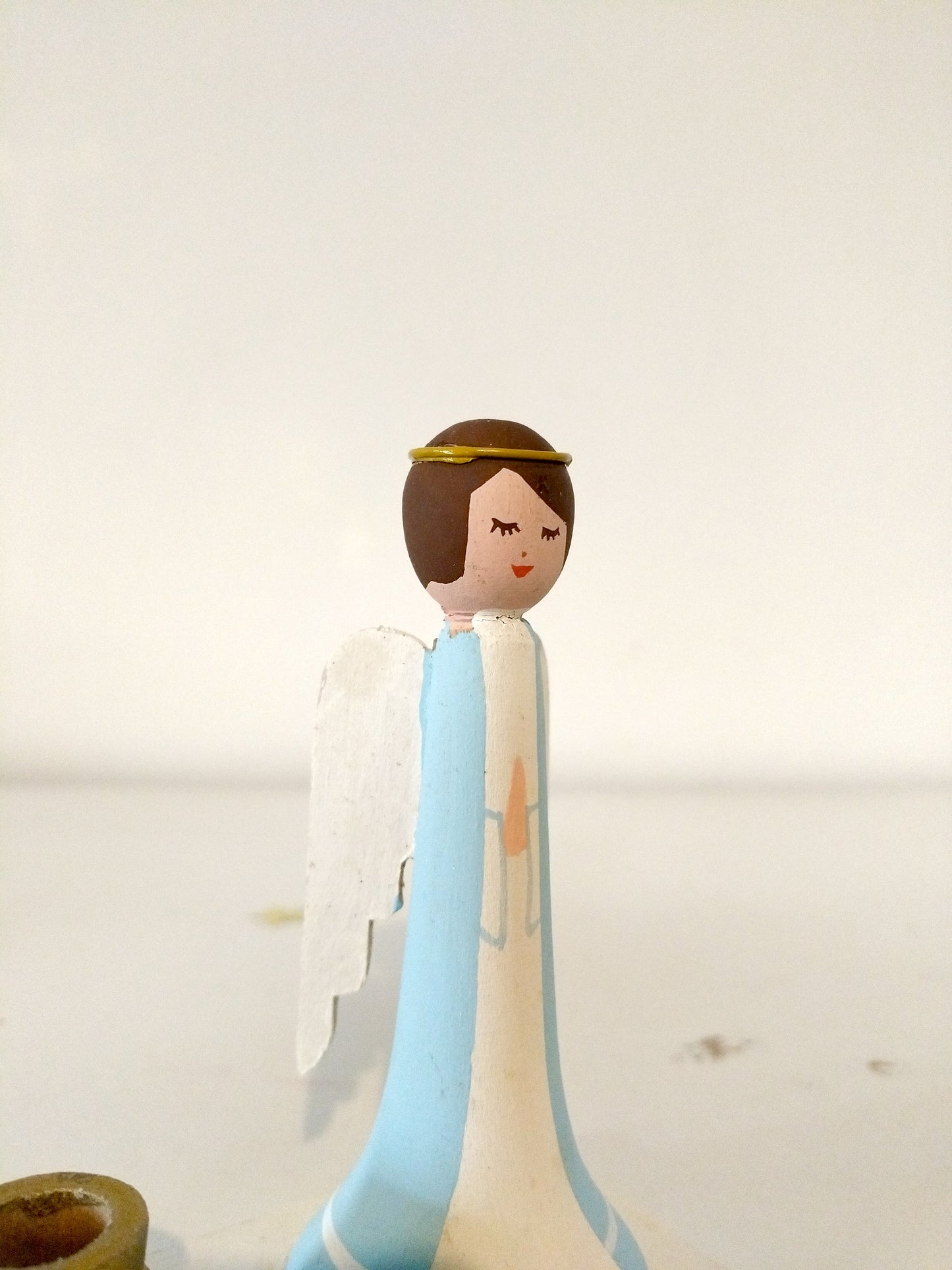 Bougeoir ange en bois Bo-Svensk Hemslöjd Suède Sweden à l'unité