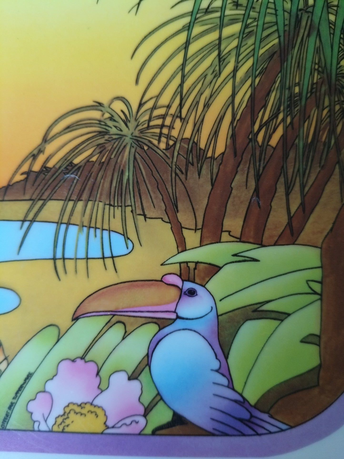 Plateau "les quatre saisons" en plastique par Tupperware 80's