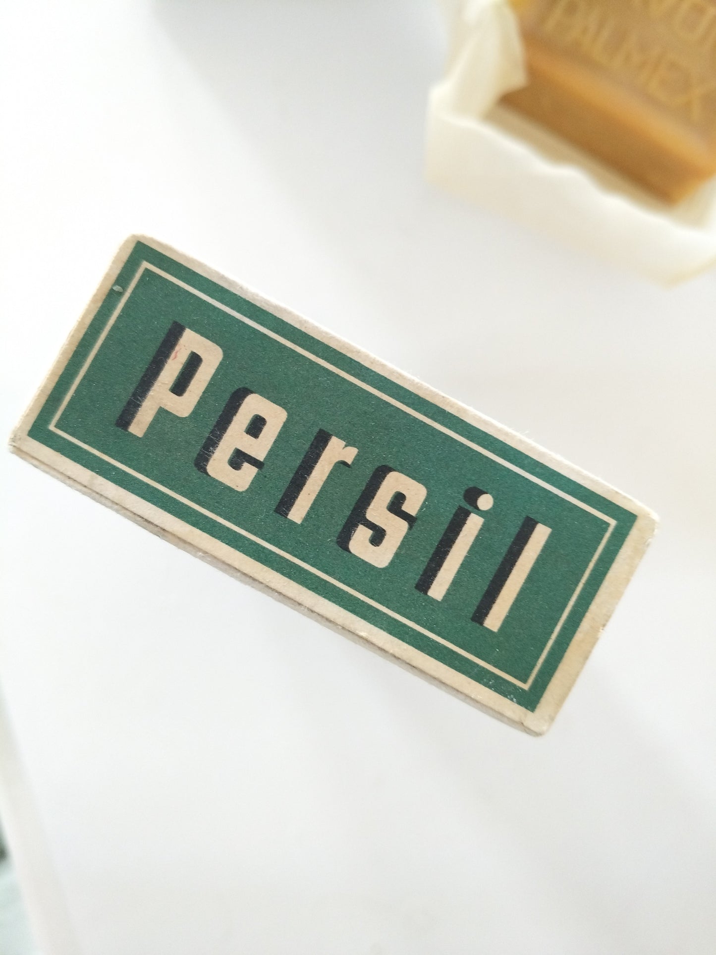 Ancienne boîte cartonnée de lessive Persil ou savon de ménage Palmex (français/ néerlandais)