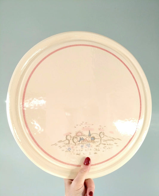 Grande assiette/ plat de service en porcelaine Herbolzheim Allemagne - cetaitmieuxavant