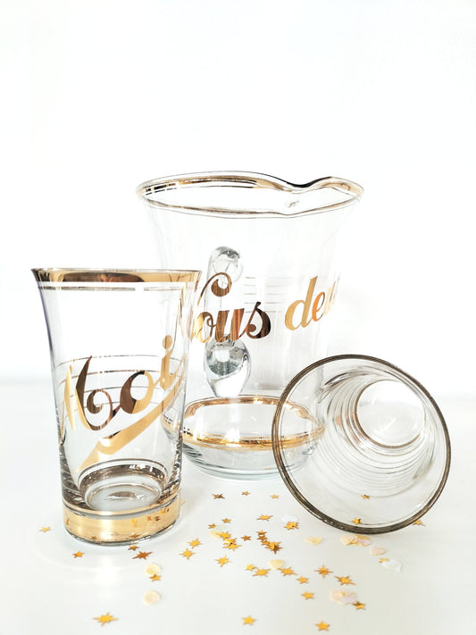 Set carafe et ses deux verres